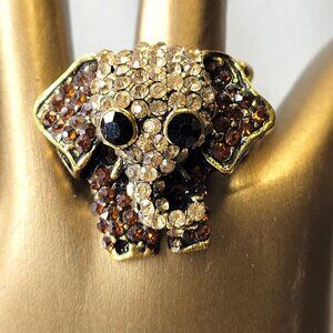 Gold Elephant Stretch Ring